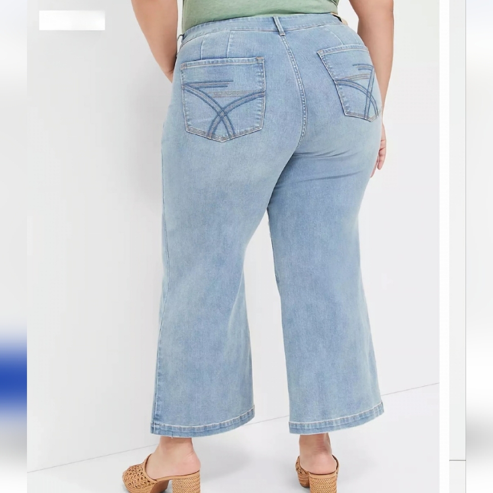 Seven7 Wide Leg Pull On Crop Jeans Size 20